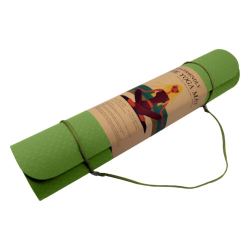 Powertrain TPE Yoga Pilates Exercise Mat 6mm  Green - Image 6