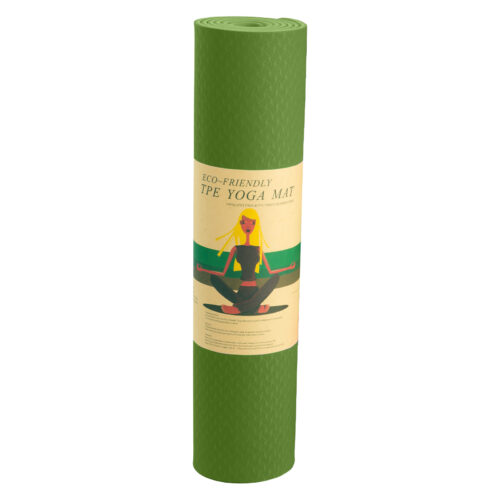Powertrain TPE Yoga Pilates Exercise Mat 6mm  Green - Image 7
