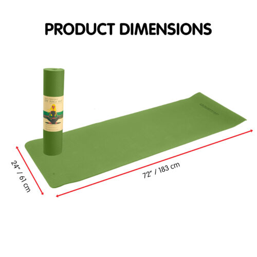 Powertrain TPE Yoga Pilates Exercise Mat 6mm  Green - Image 8