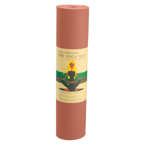 Powertrain TPE Yoga Exercise Pilates Mat 6mm  Pink - Image 7