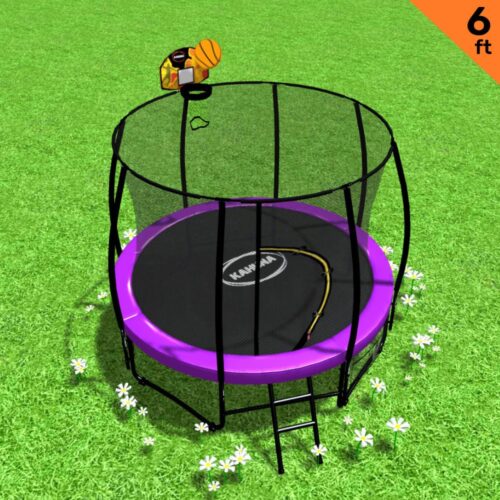 Kahuna Classic 6 ft Trampoline with Basketball Set  Purple