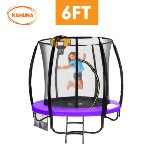 Kahuna Classic 6 ft Trampoline with Basketball Set  Purple - Image 3