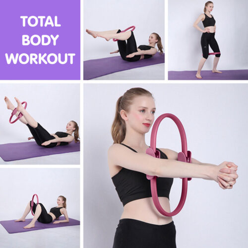 Powertrain Pilates Ring Band Yoga Home Workout Exercise Band  Pink - Image 9