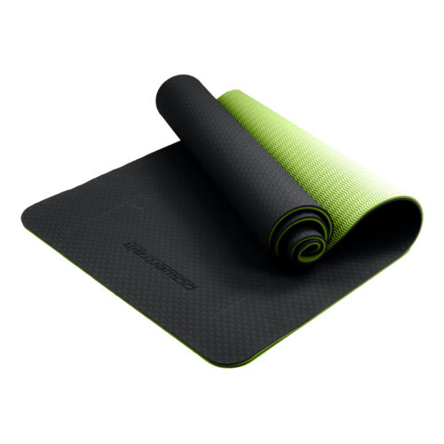 Powertrain TPE Pilates Exercise Yoga Mat 8mm  Black Green - Image 3