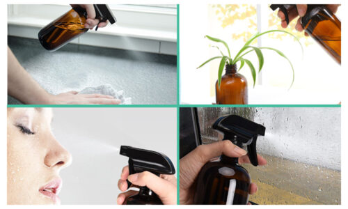 4pcs Amber Glass Spray Bottles Trigger Sprayer 500ml - Image 3