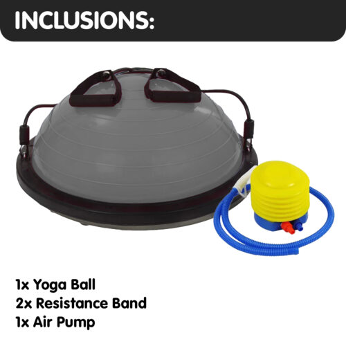 Powertrain Fitness Yoga Ball Home Gym Workout Balance Trainer  Grey - Image 5