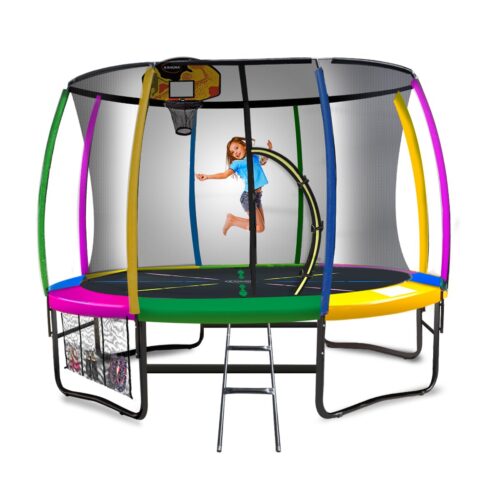 Kahuna Trampoline 8 ft with Basketball Set  Rainbow - Image 4
