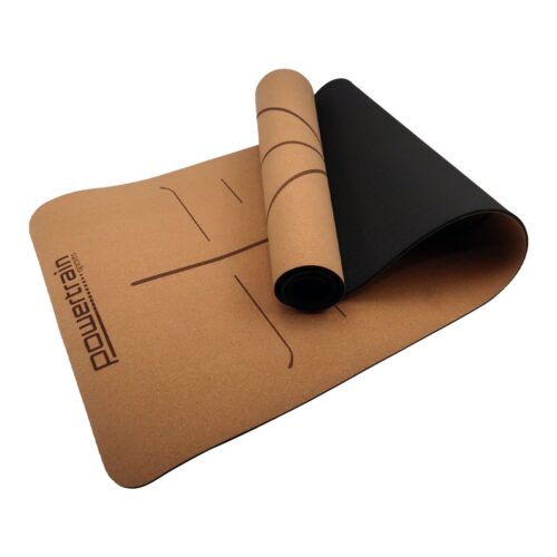 Powertrain Cork Yoga Mat with Carry Straps  Body Line - Image 2
