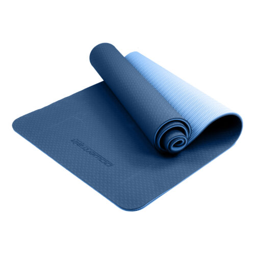 Powertrain TPE Pilates Exercise Yoga Mat 8mm  Dark Blue - Image 3