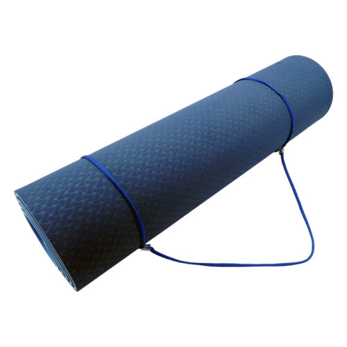 Powertrain TPE Pilates Exercise Yoga Mat 8mm  Dark Blue - Image 6