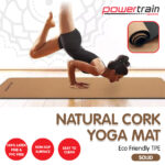 Powertrain Cork Yoga Mat with Carry Straps  Plain