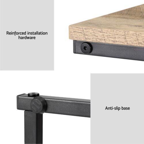 Artiss Coffee Table Side Table Walnut Anika - Image 5