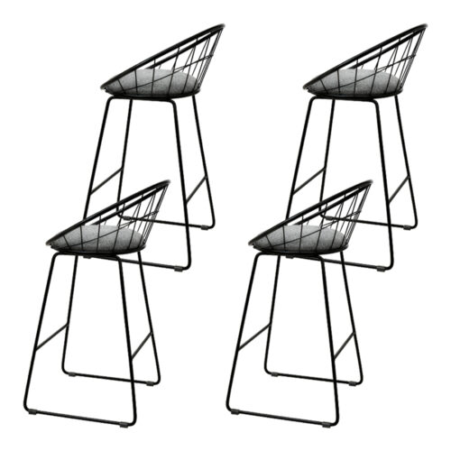Artiss 4x Bar Stools Padded Seat Metal - Image 4