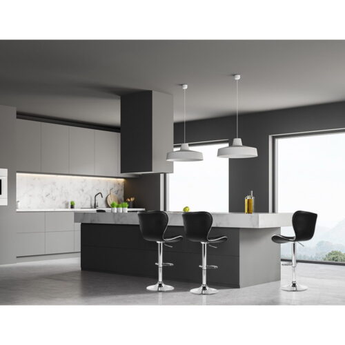 Artiss 4x Bar Stools Gas Lift Leather Seat Black - Image 7