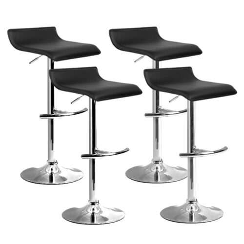 Artiss 4x Bar Stools Adjustable Gas Lift Chairs Black - Image 7