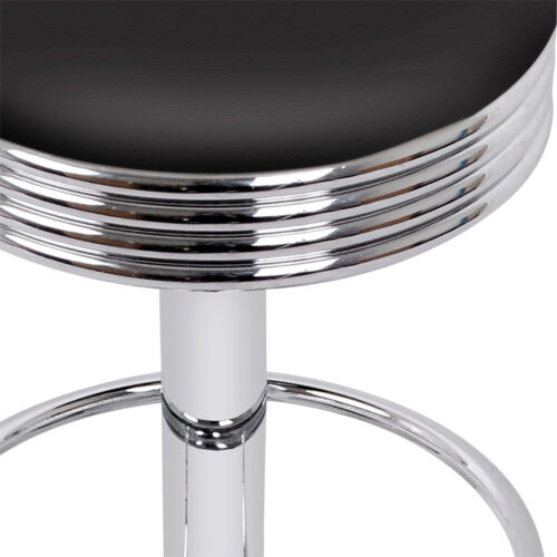 Artiss 4x Bar Stools Leather Padded Gas Lift Silver - Image 3