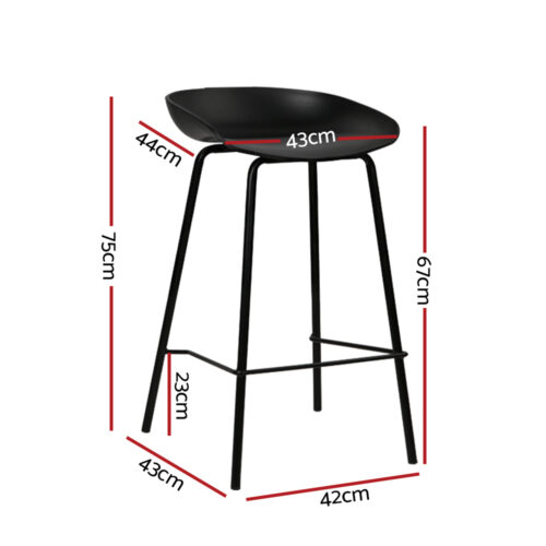 Artiss 4x Bar Stools Kitchen Counter Stools Metal - Image 2