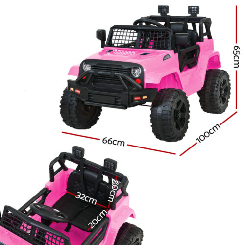 Rigo Kids Electric Ride On Car Jeep Toy Cars Remote 12V Pink - Image 3