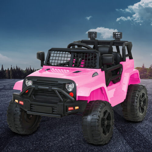 Rigo Kids Electric Ride On Car Jeep Toy Cars Remote 12V Pink - Image 9