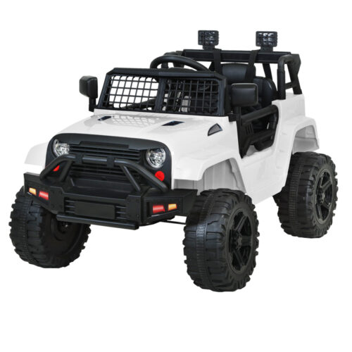 Rigo Kids Electric Ride On Car Jeep Toy Cars Remote 12V White - Image 2