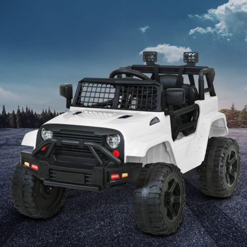 Rigo Kids Electric Ride On Car Jeep Toy Cars Remote 12V White - Image 9