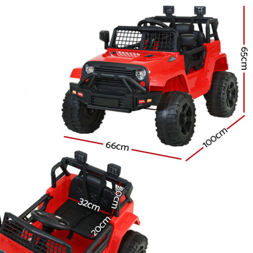 Rigo Kids Electric Ride On Car Jeep Toy Cars Remote 12V Red - Image 3