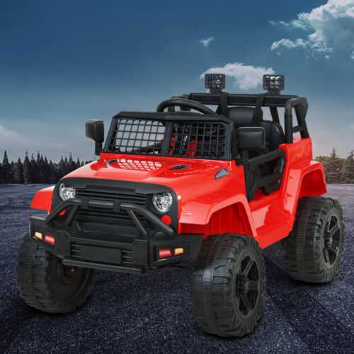 Rigo Kids Electric Ride On Car Jeep Toy Cars Remote 12V Red - Image 9