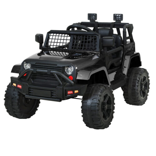 Rigo Kids Electric Ride On Car Jeep Toy Cars Remote 12V Black - Image 2