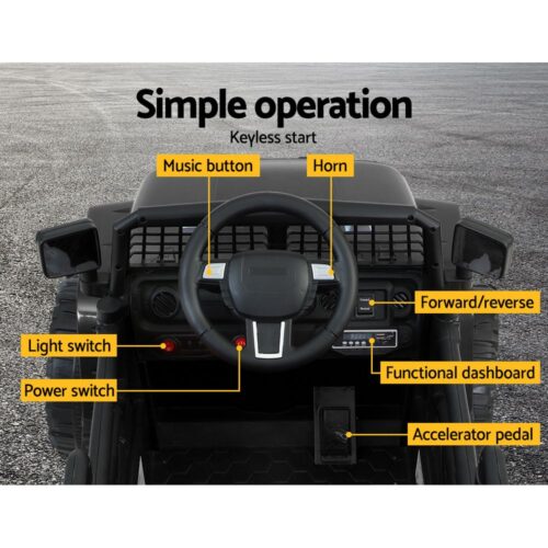 Rigo Kids Electric Ride On Car Jeep Toy Cars Remote 12V Black - Image 8