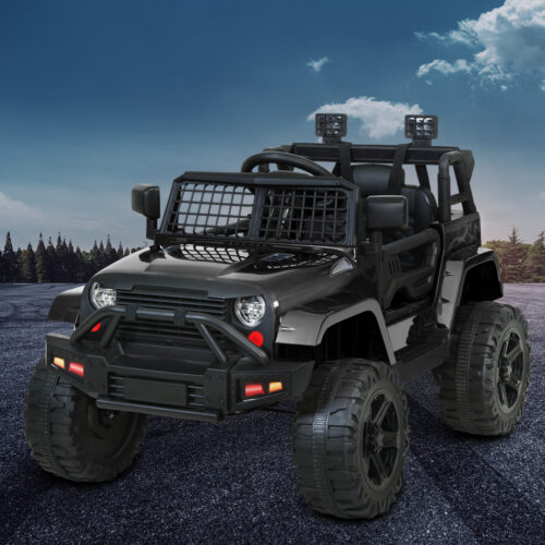 Rigo Kids Electric Ride On Car Jeep Toy Cars Remote 12V Black - Image 9
