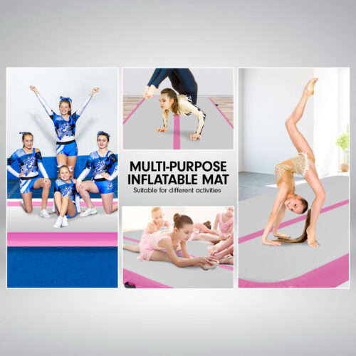 Powertrain 4m x 1m Air Track Inflatable Gymnastics Mat  Pink - Image 6