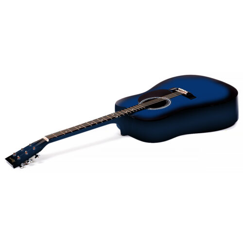 Karrera 38in Cutaway Acoustic Guitar with Carry Bag  Blue Burst - Image 3