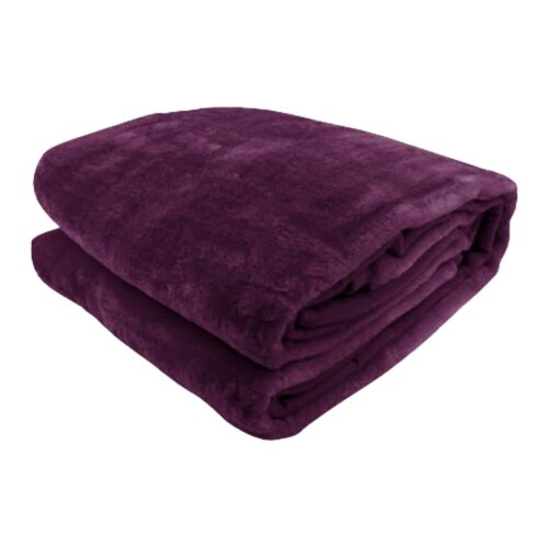 Laura Hill Faux Mink Blanket 800GSM Heavy Double Sided  Purple - Image 3