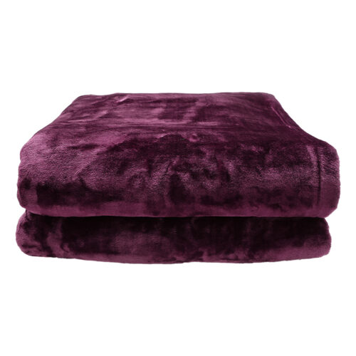 Laura Hill Faux Mink Blanket 800GSM Heavy Double Sided  Purple - Image 4