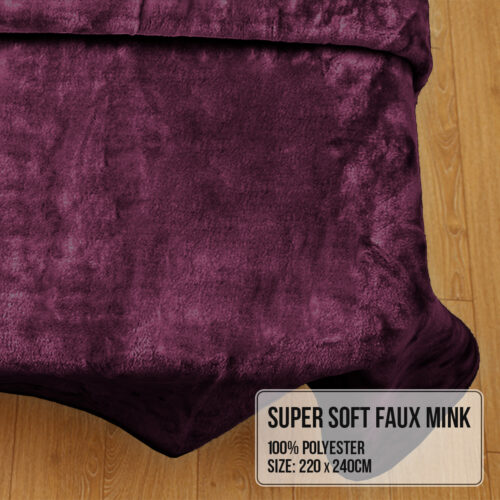 Laura Hill Faux Mink Blanket 800GSM Heavy Double Sided  Purple - Image 7