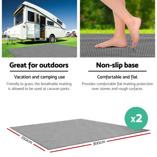 Weisshorn 3M X 2.5M Annex Matting Floor Mats Mesh Caravan Camping Annexe 2pcs - Image 7