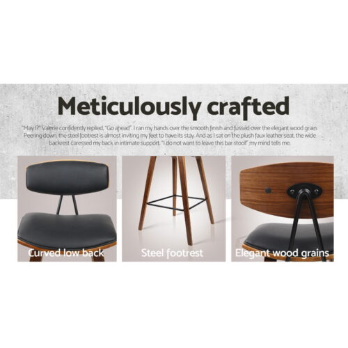 Artiss 4x Bar Stools Leather Padded w/Backrest - Image 6