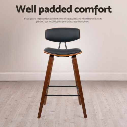 Artiss 4x Bar Stools Leather Padded w/Backrest - Image 8