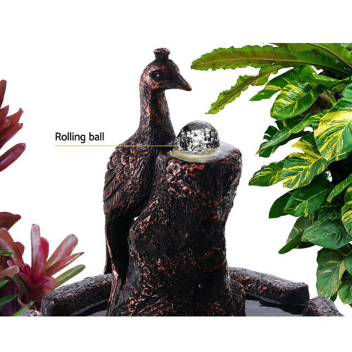 Gardeon Solar Water Feature Tier Fountain with Pump Kit Bird Bath 106CM Peacock - Image 5