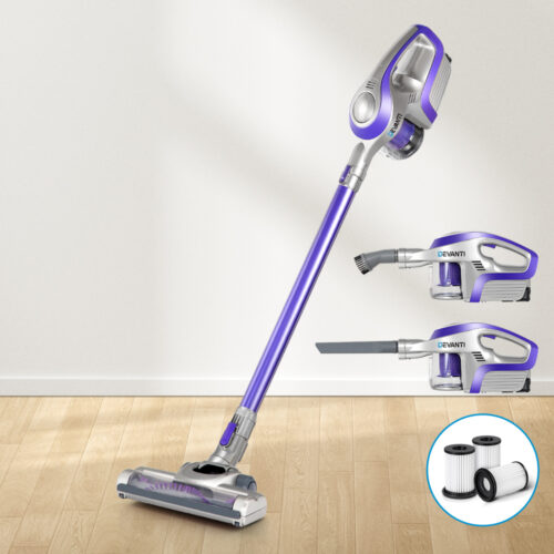 Devanti Stick Vacuum Cleaner Cordless HEPA Filter Purple 150W - Image 7