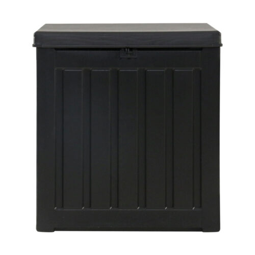 Gardeon Outdoor Storage Box 80L Container Lockable Garden Toy Tool Shed Black - Image 3