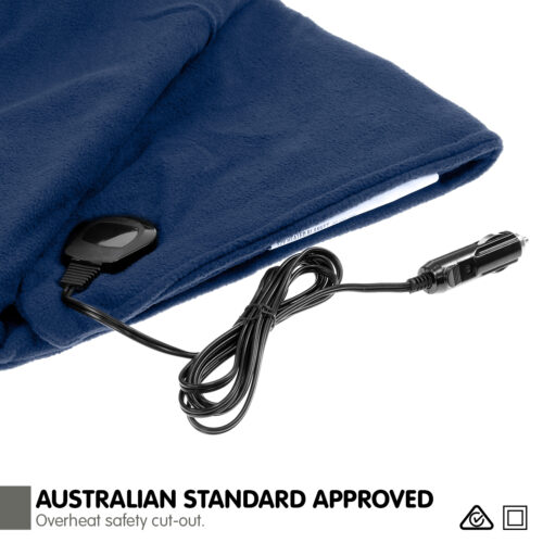 Laura Hill Heated Electric Car Blanket 150x110cm 12V  Navy Blue - Image 3