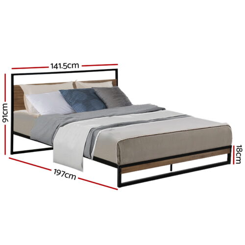 Artiss Bed Frame Double Size Metal Bed Frame DANE - Image 3