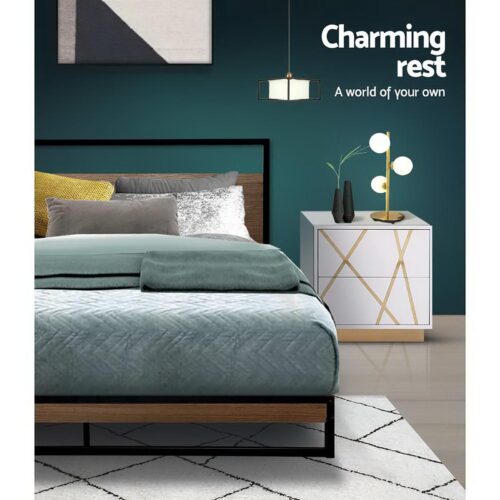 Artiss Bed Frame Double Size Metal Bed Frame DANE - Image 7