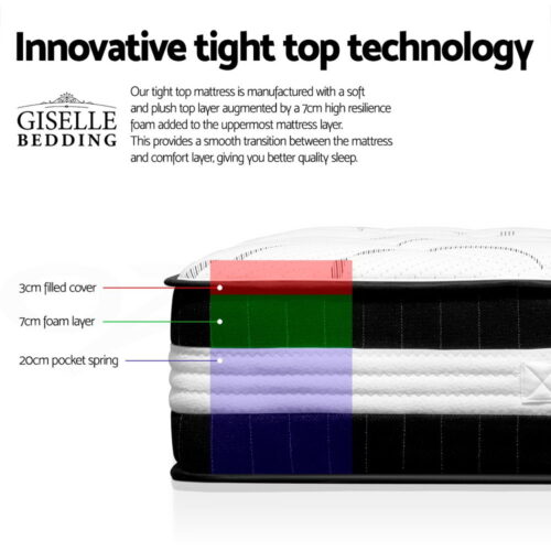 Giselle Bedding 30cm Mattress Medium Firm Queen - Image 3