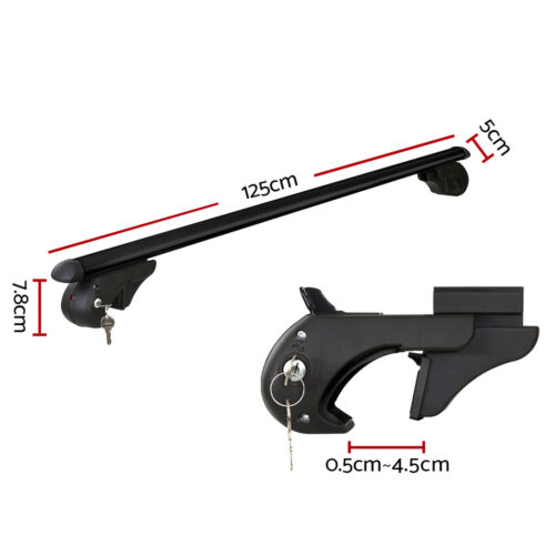 Universal Car Roof Racks Pod Aluminium Cross Bars Adjustable 108cm Black - Image 3
