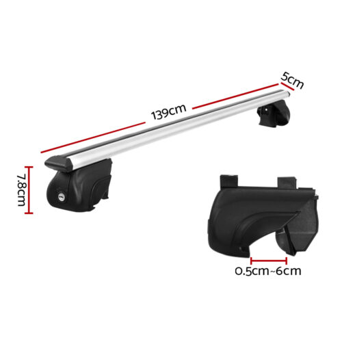 Universal Car Roof Racks Pod Aluminium Cross Bars Upgraded Holder 126cm Silver - Image 3