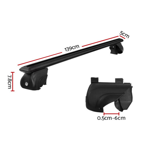 Universal Car Roof Racks Pod Aluminium Cross Bars Upgraded Holder 126cm Black - Image 3