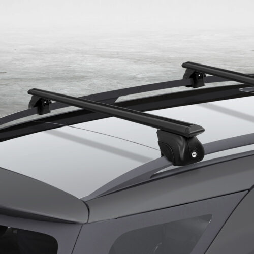Universal Car Roof Racks Pod Aluminium Cross Bars Upgraded Holder 126cm Black - Image 8