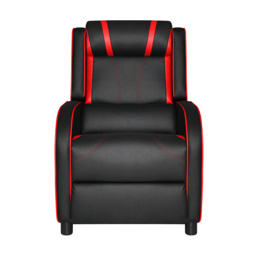 Artiss Recliner Chair Gaming Chair Leather Black Serik - Image 4